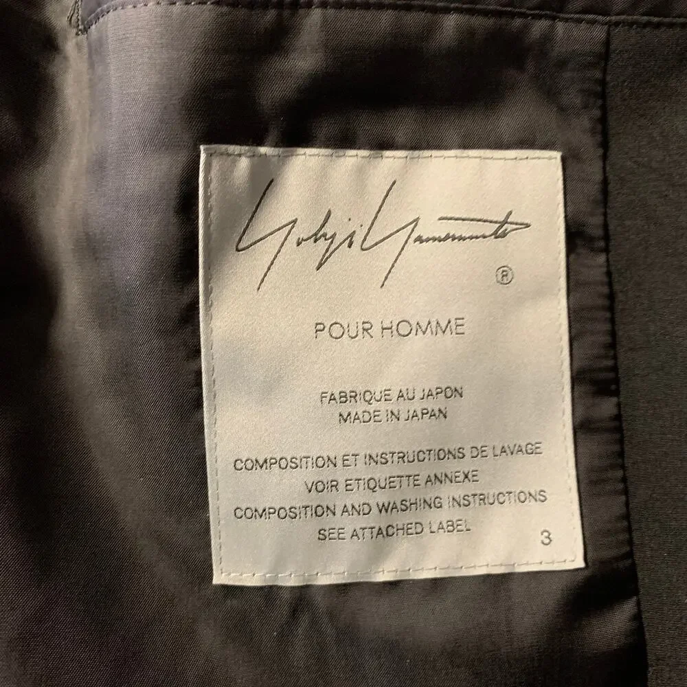 YOHJI YAMAMOTO Chest Size 42 Black Triacetate Blend Double Breasted 34 31 Suit